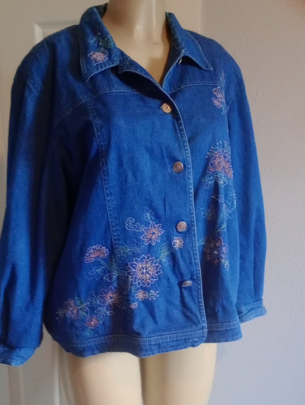 Alfred Dunner Blue Denim Shirt Jacket
